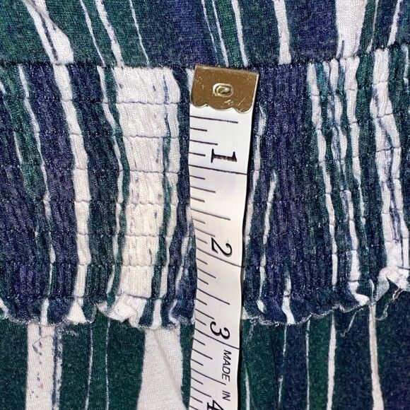 Liz Lange Maternity Dress size M sleeveless blue, green and cream elastic waist - Picture 7 of 10